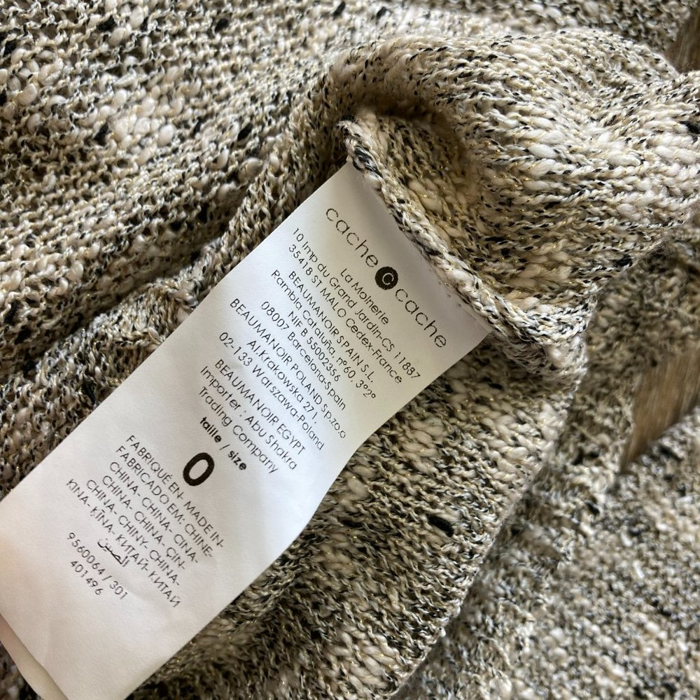 Cache Sand Color Butterfly Back Size S Sweater Top - image 6